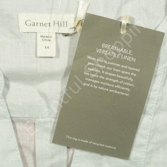 Garnet Hill Tank Top Womens 14 Light Blue New - Picture 4 of 5